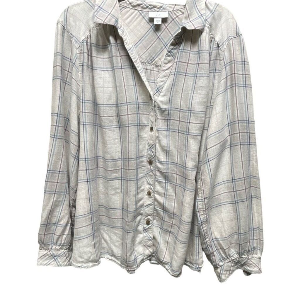 J.Jill size XL plaid loose fit lightweight flannel shirt